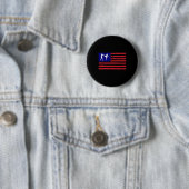 Kickboxing 4th Of July Patriotic Distressed Americ 缶バッジ (インサイチュ)