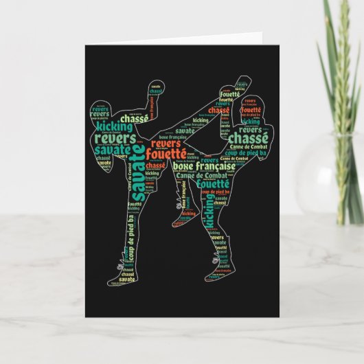 Kickboxing Boxer Boxing Shoe Kicking Savate Word C カード (正面)