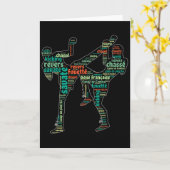 Kickboxing Boxer Boxing Shoe Kicking Savate Word C カード (黄色い花)