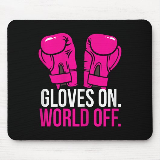 Kickboxing Chick Kickboxer Training Gloves On Worl マウスパッド (正面)