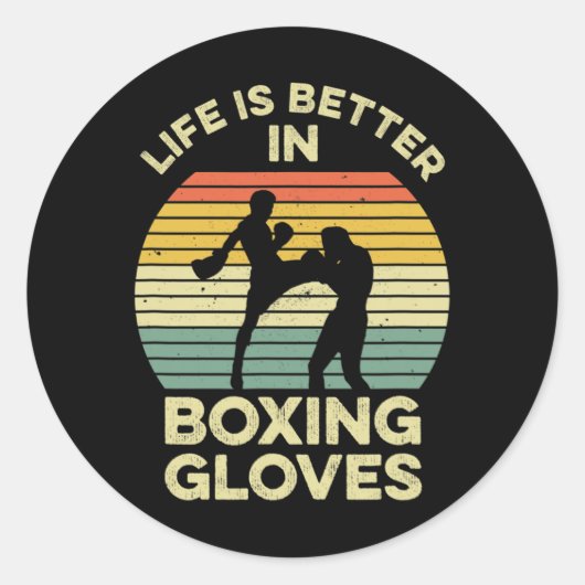 Kickboxing Design For A Muay Thai Fighter ラウンドシール (正面)