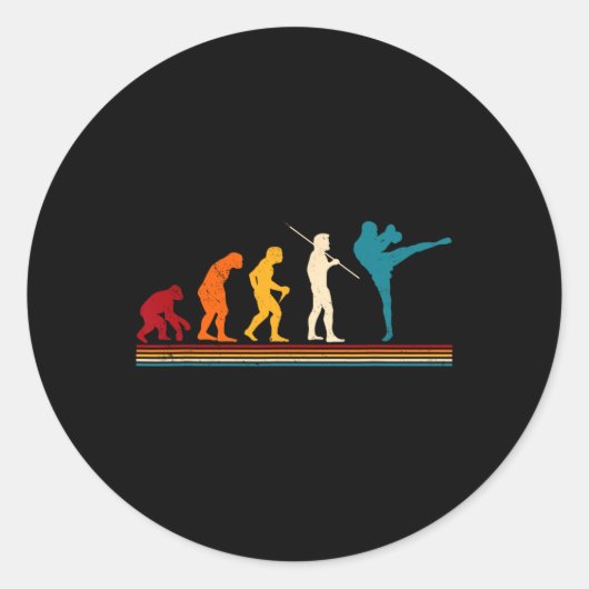 Kickboxing Evolution Kickboxer Karate Boxing Mma  ラウンドシール (正面)