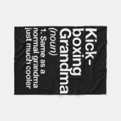 Kickboxing Grandma Definition Funny Sports  フリースブランケット (正面(横))