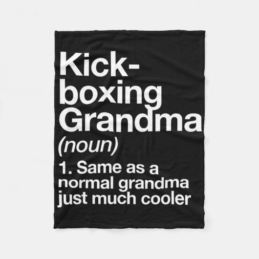 Kickboxing Grandma Definition Funny Sports  フリースブランケット (正面)