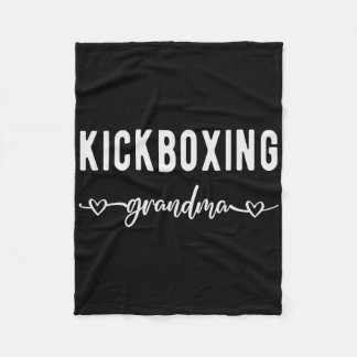 Kickboxing Grandma Proud Kickboxing Grandmother  フリースブランケット