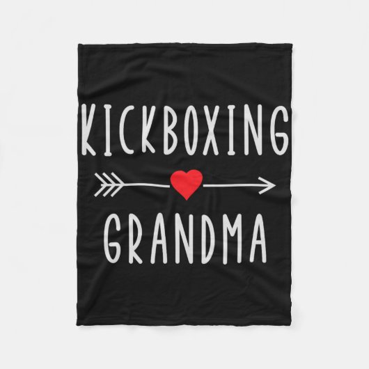 Kickboxing Grandma Proud Kickboxing Grandmother Mo フリースブランケット (正面)
