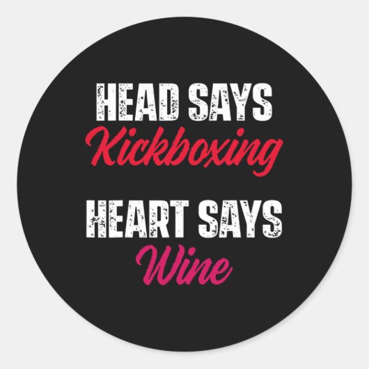 Kickboxing Heart Wine Kick Boxing Workout  ラウンドシール (正面)