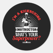 Kickboxing Instructor Kickboxer Job Title  ラウンドシール (正面)