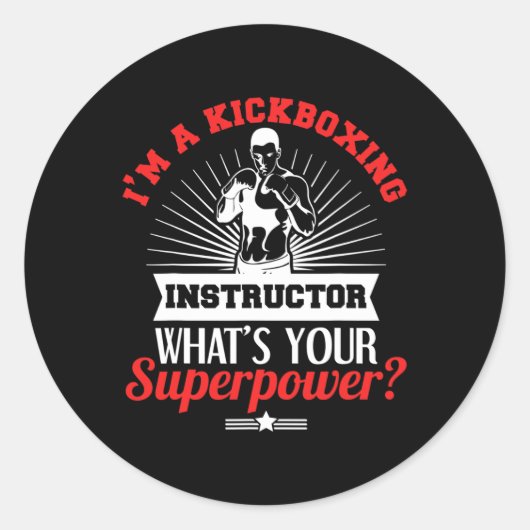 Kickboxing Instructor Kickboxer Job Title  ラウンドシール (正面)