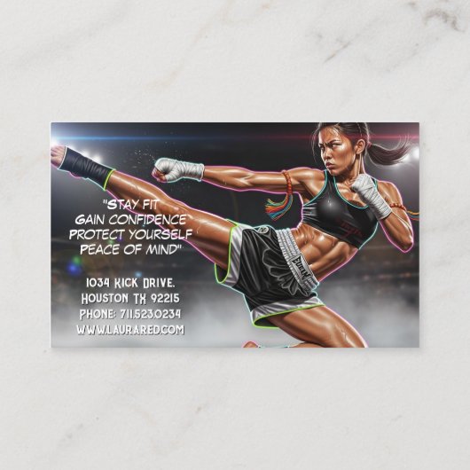 Kickboxing Martial Arts Muay Thai Instructor 名刺 (裏面)