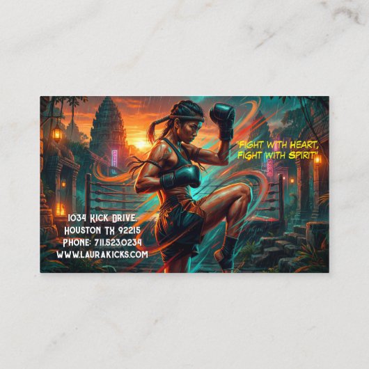 Kickboxing Martial Arts Muay Thai Instructor 名刺 (裏面)