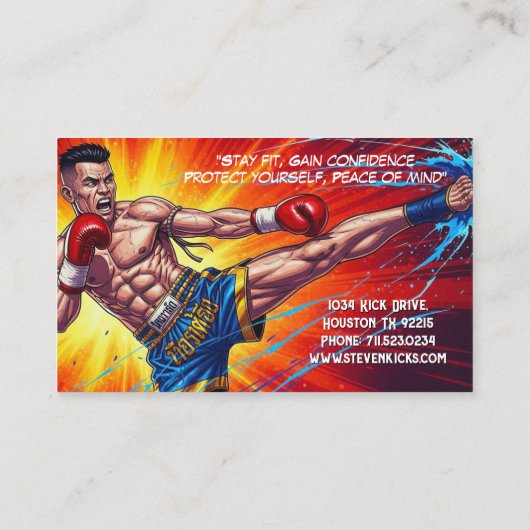 Kickboxing Martial Arts Muay Thai Instructor 名刺 (裏面)