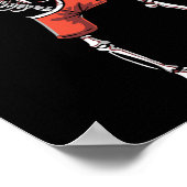 Kickboxing Skeleton Kickboxer Martial Arts Hallowe ポスター (角)