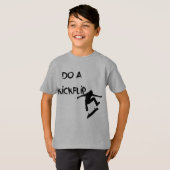 KickFlipをして下さい! ユニセックスなスケート選手のワイシャツ Tシャツ (正面フル)