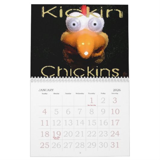 Kickin Chickins Calander カレンダー (1月 2026)