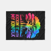 Kickin' It With My Kinfolk Funny Family Reunion フリースブランケット (正面(横))