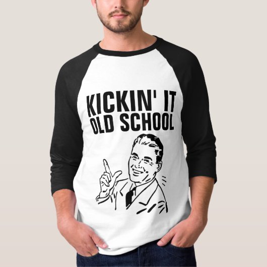 KICKING IT OLD SCHOOLヴィンテージメンズTシャツティー Tシャツ (正面)