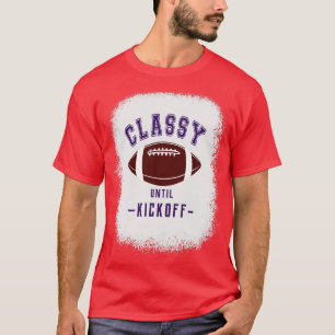 Kickoff紫色の文字スポーツゲームD Tシャツ