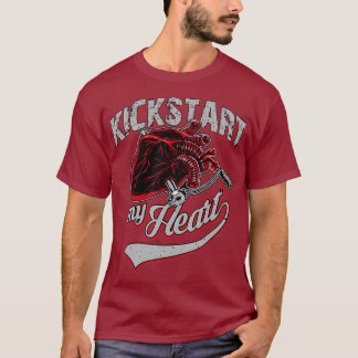 KickstartマイハートMXモトクロスダートバイクリダー Tシャツ