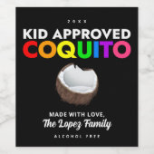 Kid承認Coquito、アルコールフリーボトルラベル ワインラベル (シングルラベル)