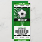 kId用パーソナルサッカーボールチケット誕生日 招待状 (正面/裏面)