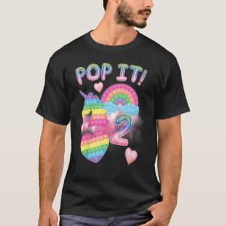 Kid ポップ・アートの It 2nd誕生日ガールズ2歳ユニコーン Tシャツ