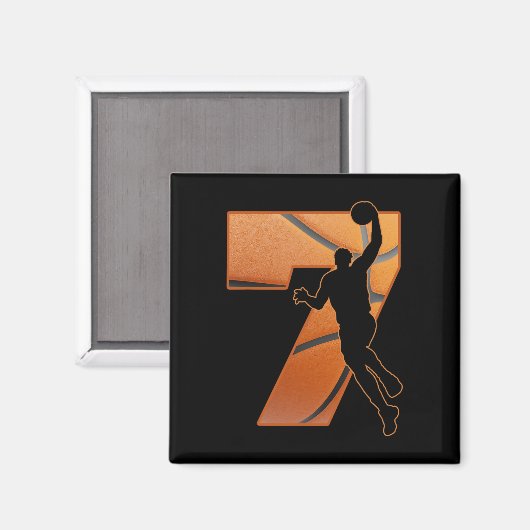 Kid 7 Year Old 7th Sketll Birthday Partytheme Boys マグネット (正面/裏面)