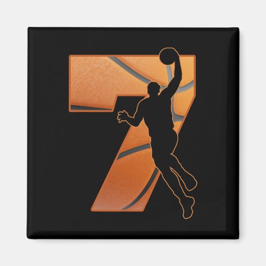 Kid 7 Year Old 7th Sketll Birthday Partytheme Boys マグネット (正面)