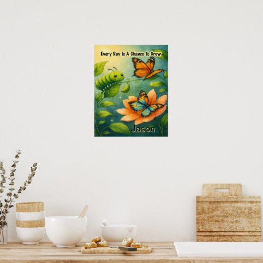 Kid Affirmation: Every Day Is A chance To Grow ポスター (キッチン)