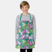 Kid Apron : Abstract Leaves (green) エプロン (着用した状態)