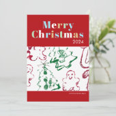 Kid Christmas Art Merry Christmas カスタムPhoto シーズンカード (スタンド正面)