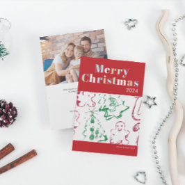 Kid Christmas Art Merry Christmas カスタムPhoto シーズンカード