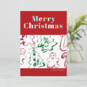 Kid Christmas Art Merry Christmas カスタムPhoto シーズンカード (スタンド正面)