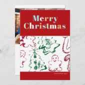Kid Christmas Art Merry Christmas カスタムPhoto シーズンカード (正面/裏面)