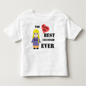 "KID EVER"最高のかわいい女の子のハート名前をカスタムするシャツ トドラーTシャツ (正面)