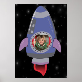 Kid in Rocket Ship Space Travel Room ポスター