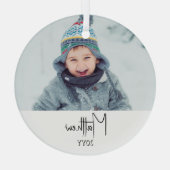 Kid keepsakeクリスマスフォトオーナメント ガラスオーナメント (裏面)