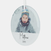 Kid keepsakeクリスマスフォトオーナメント ガラスオーナメント (正面左)