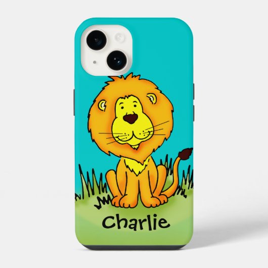 kid lion aqua yellow iphone caseという名前を付けます。 iPhoneケース (裏面)