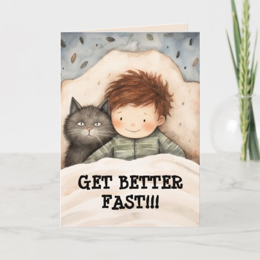 KID N CAT GET WELL CARD サンキューカード (正面)
