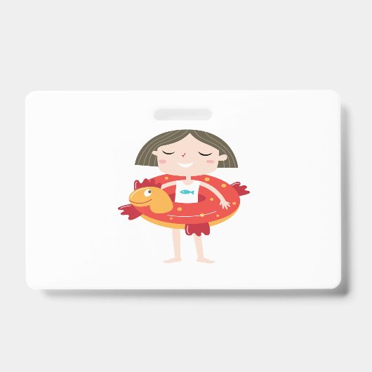 kid play in beach バッジ (表面)