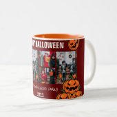 Kid pumpkin jack-o-lanternハロウィンフォトコラージュ ツートーンマグカップ (正面右)