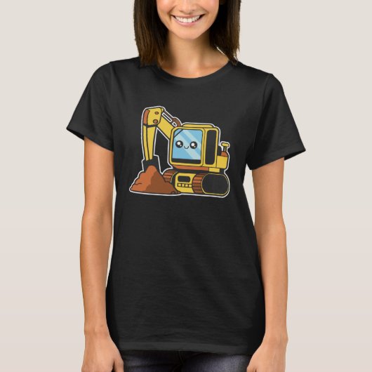 Kid s Excavator Fun Toy Motif for Children Tシャツ (正面)