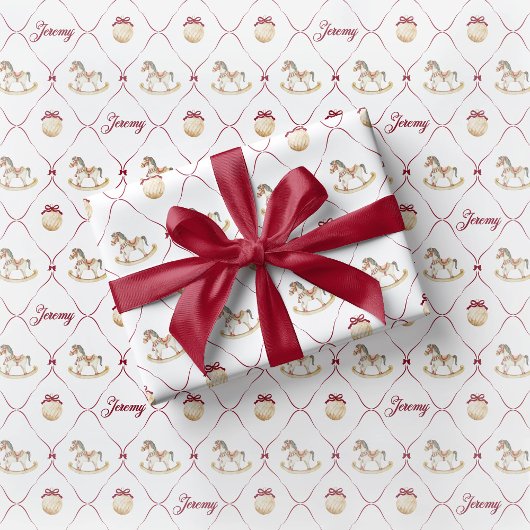 Kid Toy Wrapping Paper Rocking Horse Gift Wrap ラッピングペーパー