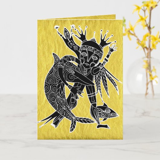 kidchinaの挨拶 カード (黄色い花)