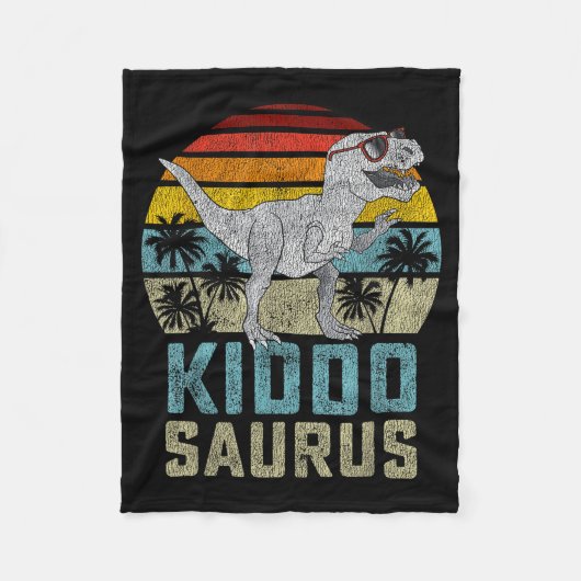 Kiddosaurus T Rex Dinosaur Kiddo Saurus Family Mat フリースブランケット (正面)