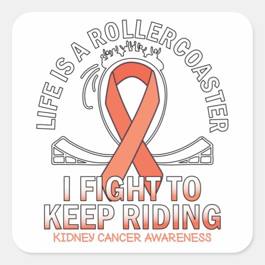 Kidney cancer awareness orange ribbon スクエアシール (正面)