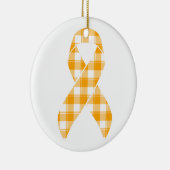 Kidney Cancer Awareness Plaid Orange Ribbon セラミックオーナメント (右)