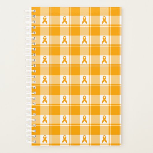 Kidney Cancer Awareness Plaid Planner, Orange プランナー手帳 (正面)