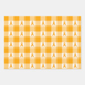 Kidney Cancer Awareness Plaid Wrapping Paper ラッピングペーパーシート (正面3)